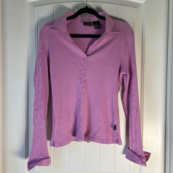 Route 66 Tops - Route 66 Vintage Light Pink Collared Blouse Large